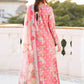 Afrozeh AMELUNE 3-Piece Unstitched Lawn Suit | Coral-Pink Embroidered Shirt with Sheer Dupatta