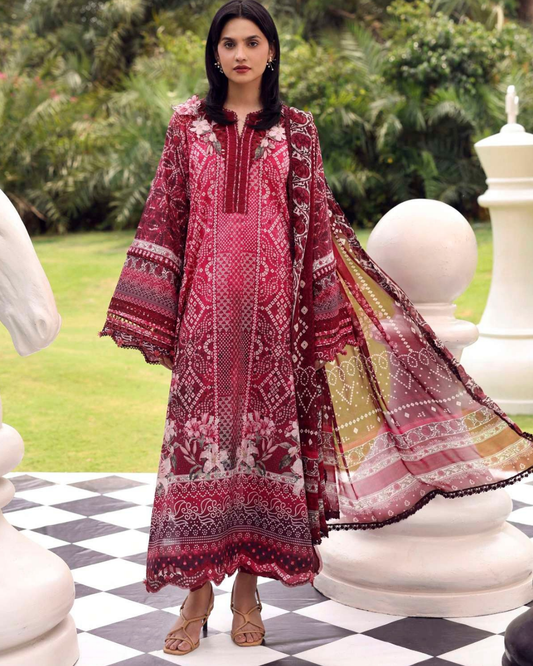 Elaf Belladore Prints Chiffon 26 Unstitched Premium 3 Piece Suit (EPA-5B)
