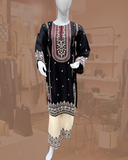 Bin Ishaq Embroidered Lawn Stitched 2 Piece Suit