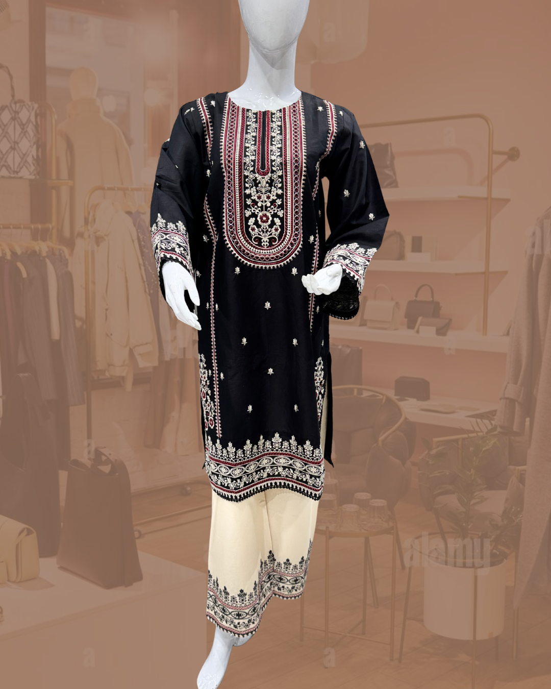Bin Ishaq Embroidered Lawn Stitched 2 Piece Suit