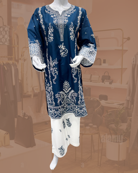 Bin Ishaq Embroidered Lawn Stitched 2 Piece Suit