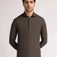 Dark Brown Blended Stitched Casual Kameez with Shalwar – Regular Fit