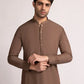 Brown Cotton Blended Semi-Formal Stitched Kameez Shalwar – Regular Fit