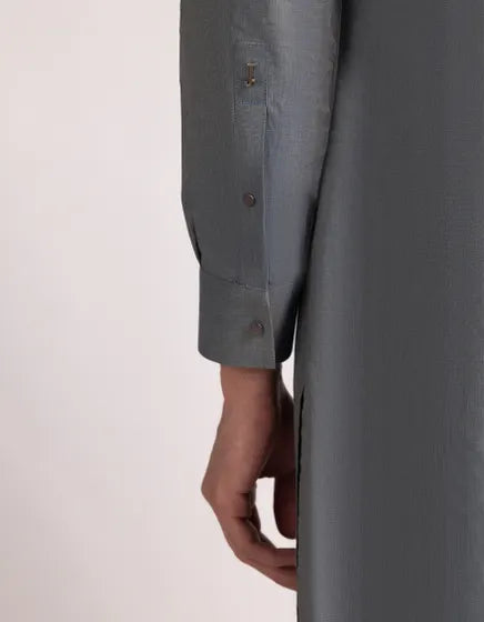 Denim Blue Blended Semi-Formal Stitched Kameez Shalwar – Regular Fit