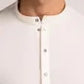 Off White Blended Stitched Kurta with Trousers – Regular Fit