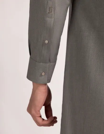 Grey Casual Blended Semi-Formal Stitched Kameez Shalwar – Regular Fit