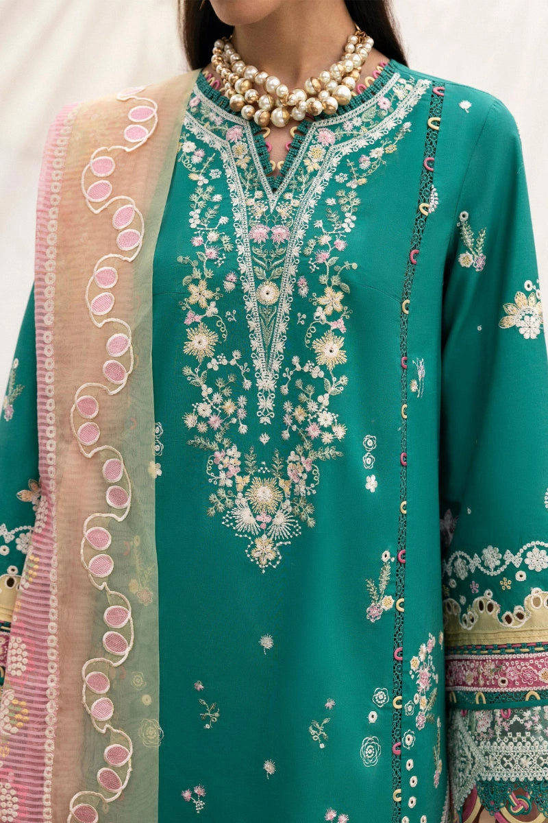 Qalamkar Qlinekari Inlays – Chikankari Embroidered Lawn Ready to Wear (DC #08)