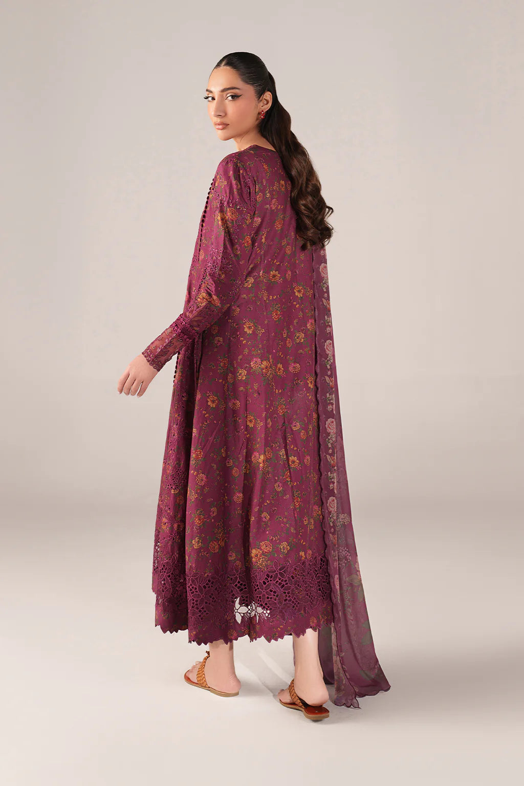 Iznik spring summer  Deep Fuchsia Embroidered Lawn 3 Piece stitched Suit (SS-04)