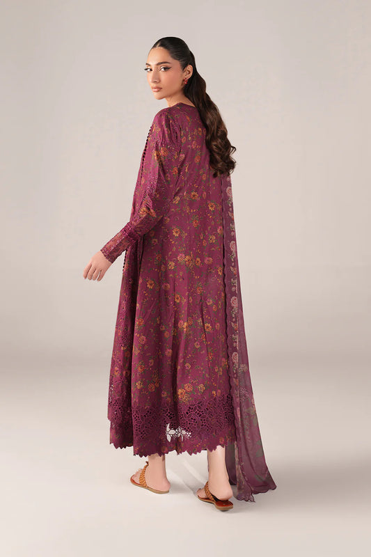 Iznik spring summer  Deep Fuchsia Embroidered Lawn 3 Piece stitched Suit (SS-04)