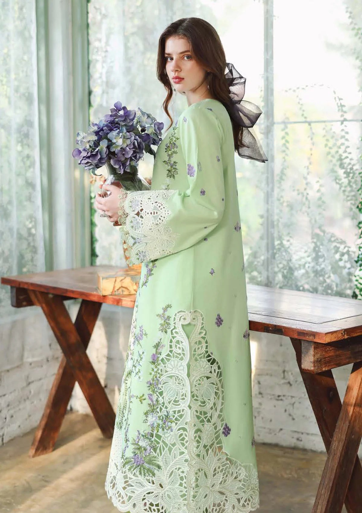 Hemline By Mushq - Secret Garden 26 Unstitched Suit (Verdant Bloom)
