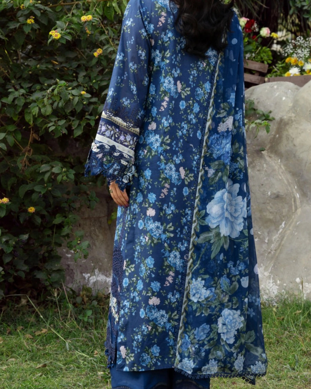 ELAF PREMIUM - Chikankari - Prints Collection with Chiffon (unstitched)