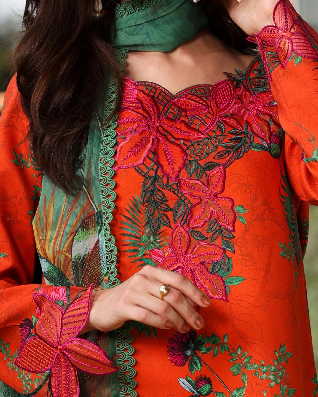 Rang Rasiya – Lifetime Collection Unstitched 3PC Suit OLIVINE