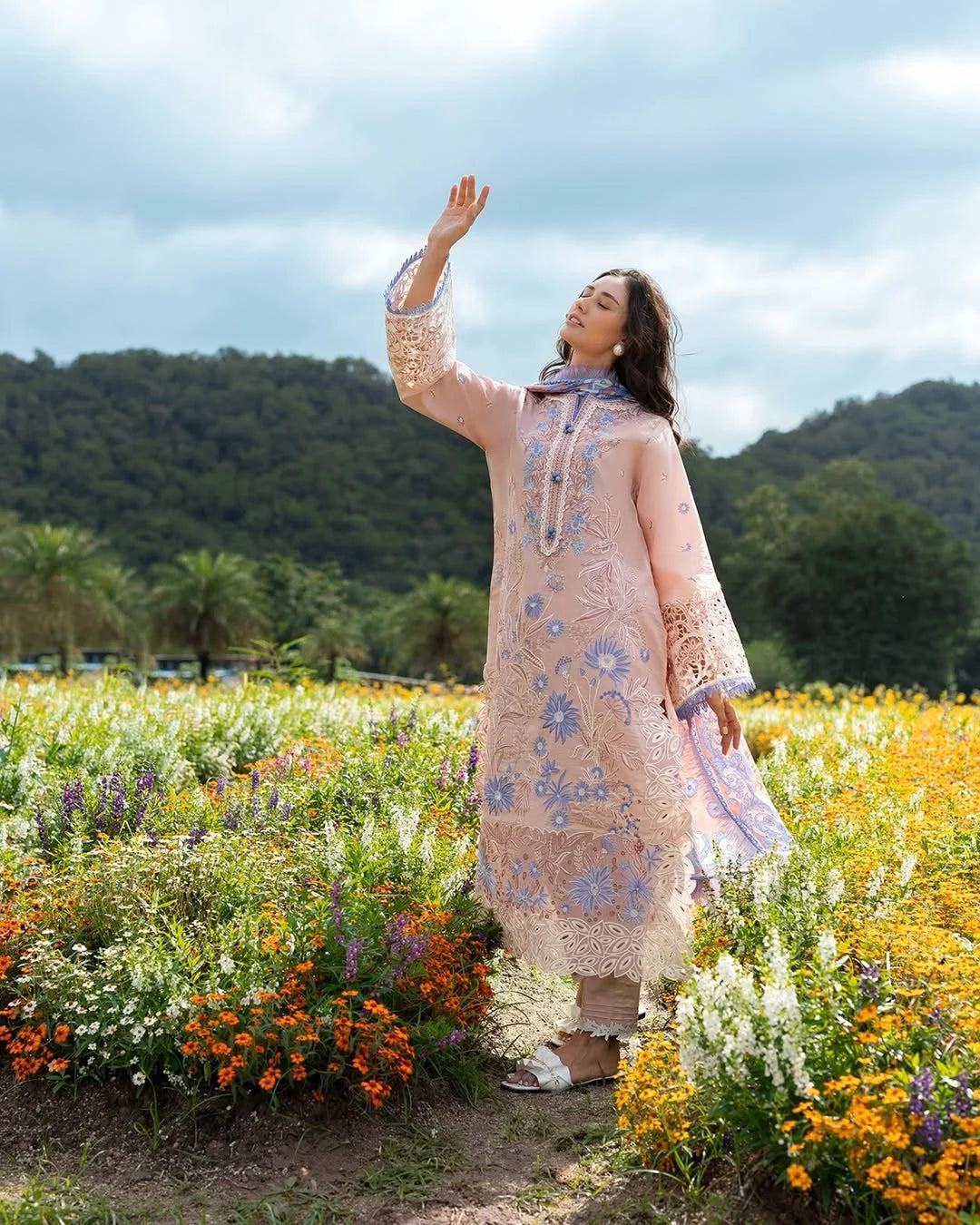 Bloom Sonata – Embroidered Lawn with Silk Dupatta