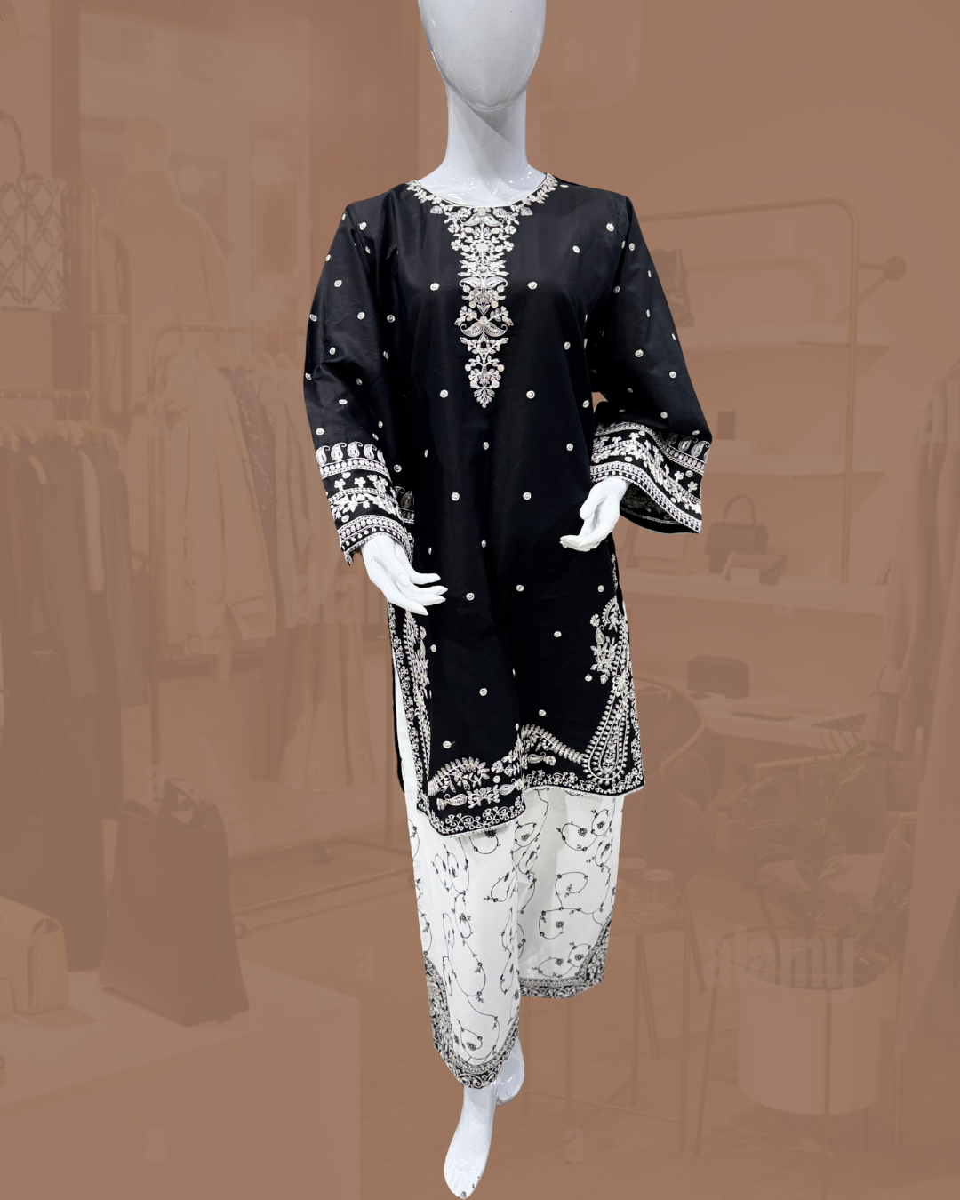 Bin Ishaq Embroidered Lawn Stitched 2 Piece Suit