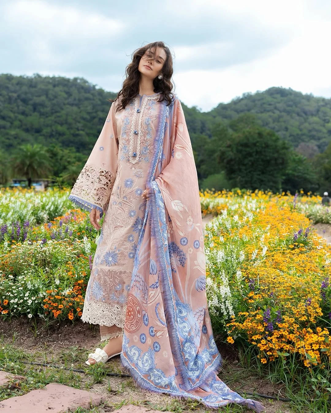 Bloom Sonata – Embroidered Lawn with Silk Dupatta