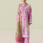 Roheenaz Rosette Soft Solstice 3-Piece Unstitched Lawn Suit | Printed Shirt with Embroidered Neckline & Chiffon Dupatta