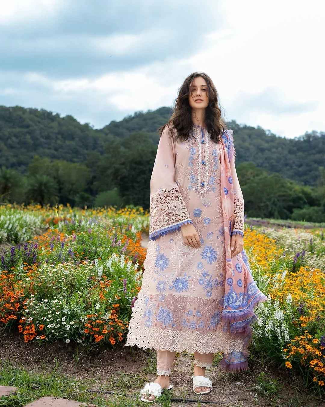 Bloom Sonata – Embroidered Lawn with Silk Dupatta