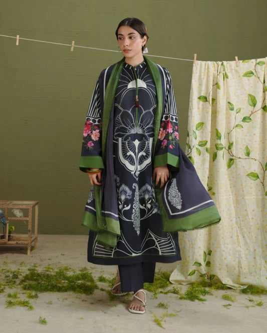 COCO Prints | 3-Piece Digital Printed Lawn Suit | (Unstitched) RAYA-10B