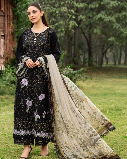 ELAF PREMIUM - Chikankari - Prints Collection with Chiffon (unstitched)