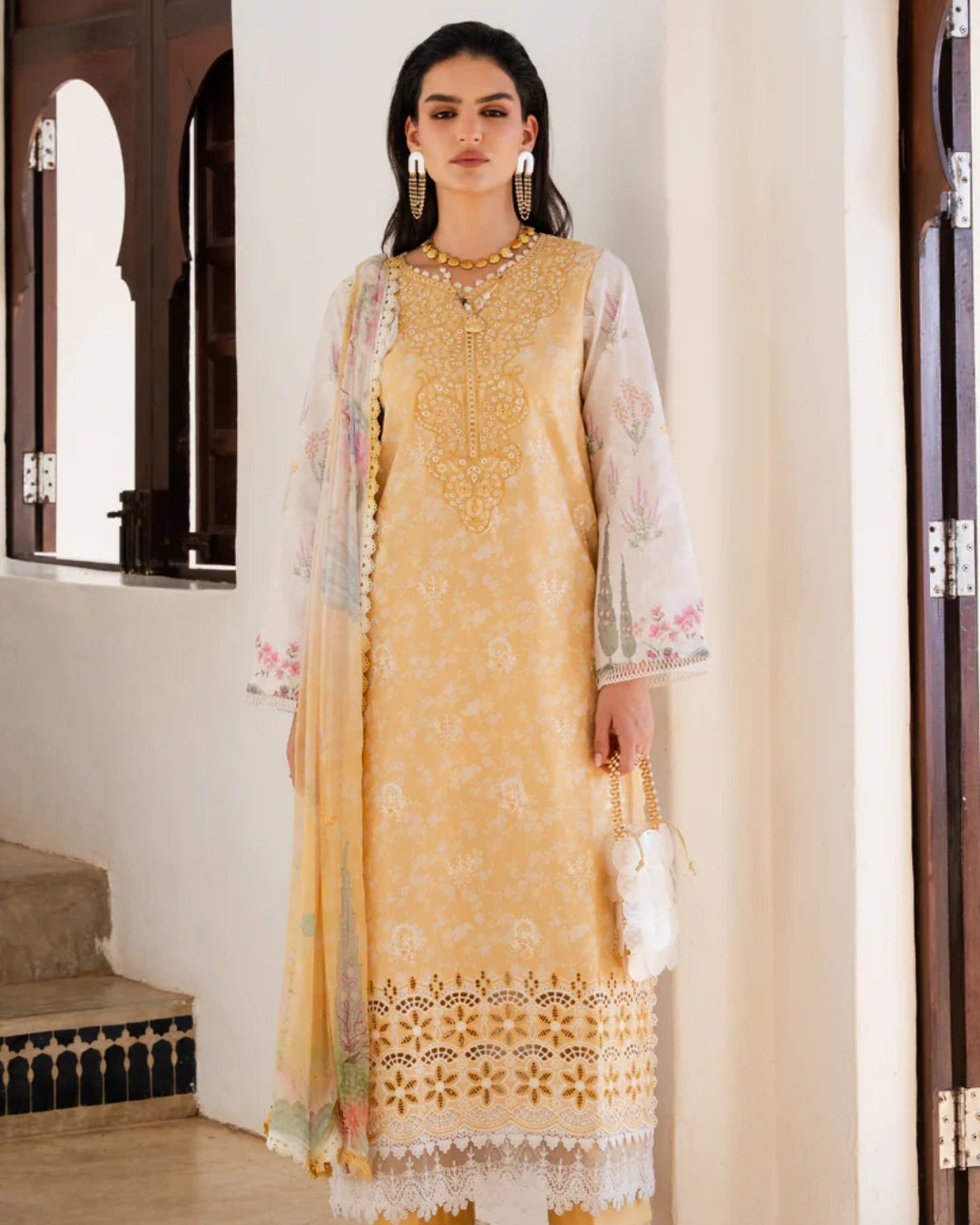Aabyaan Shezlin Chikankari Lawn 2026 – Embroidered 3 Piece Suit (Unstitched) AZ-10