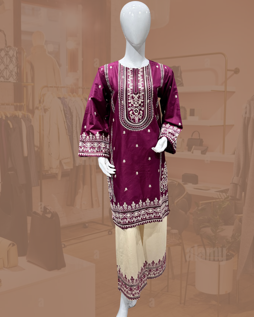 Bin Ishaq Embroidered Lawn Stitched 2 Piece Suit