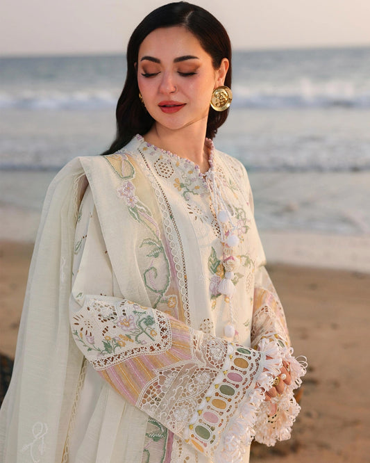 Qalamkar 3-Piece Chikankari Embroidered Luxury Lawn Suit (Unstitched) SA #10