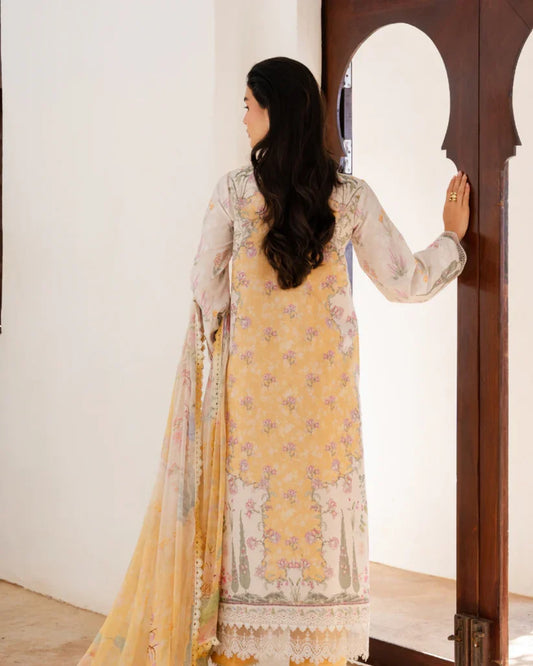 Aabyaan Shezlin Chikankari Lawn 2026 – Embroidered 3 Piece Suit (AZ-10)