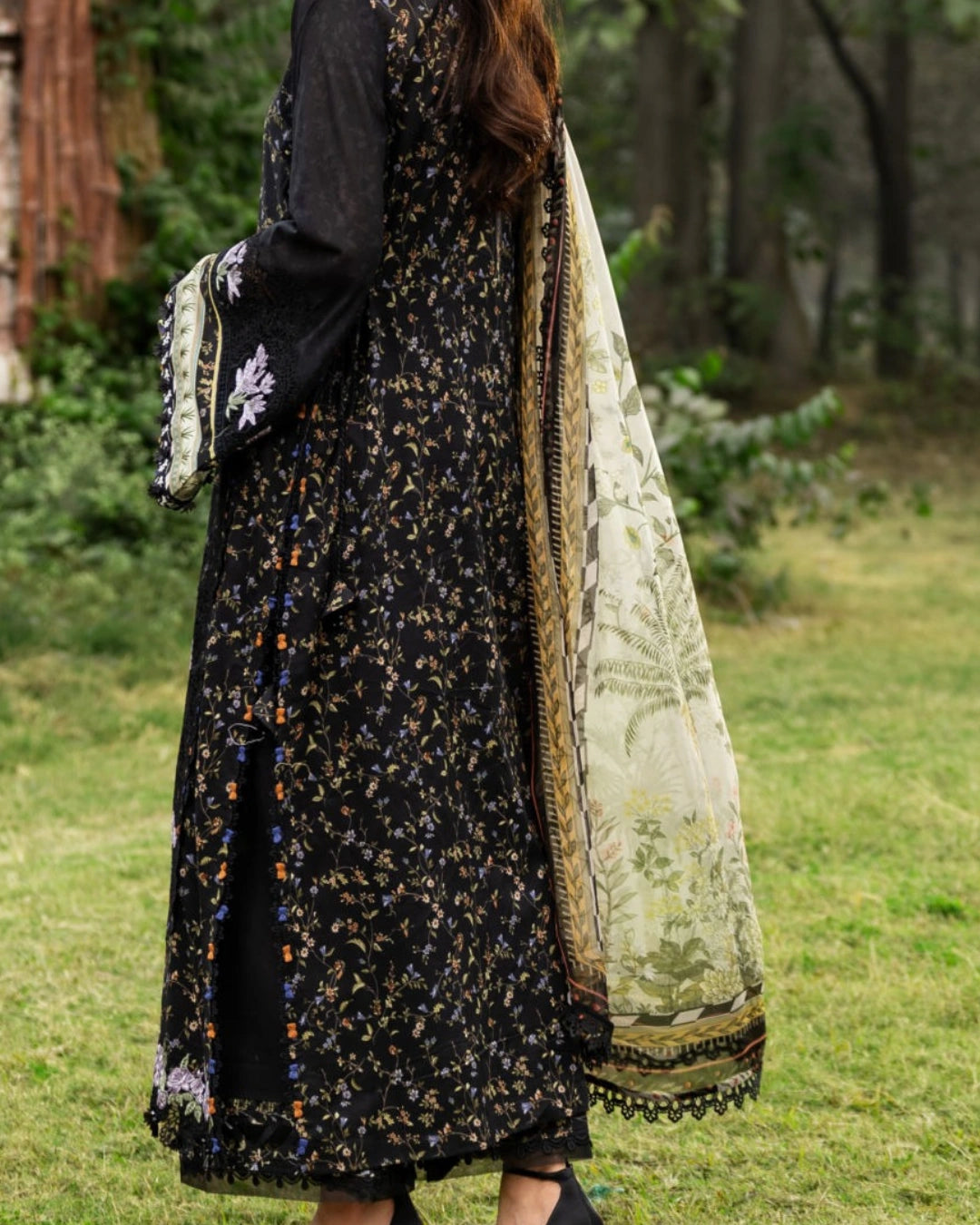 ELAF PREMIUM - Chikankari - Prints Collection with Chiffon (unstitched)