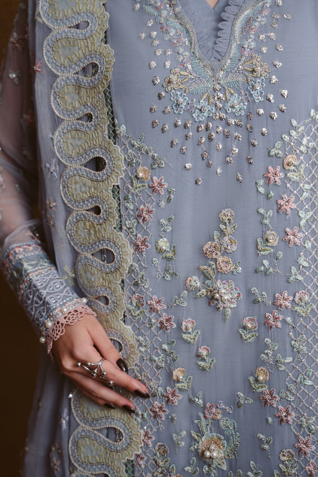 Elaya by Nureh Embroidered Luxury Chiffon Unstitched 3 Piece Suit (NEL-94)
