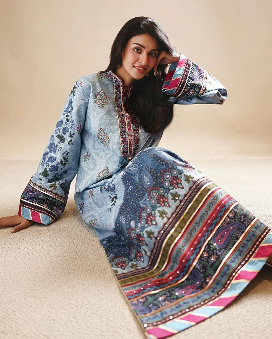 Hemline by Mushq Nirvana 26 Embroidered 3-Piece Unstitched Suit (In my Element)
