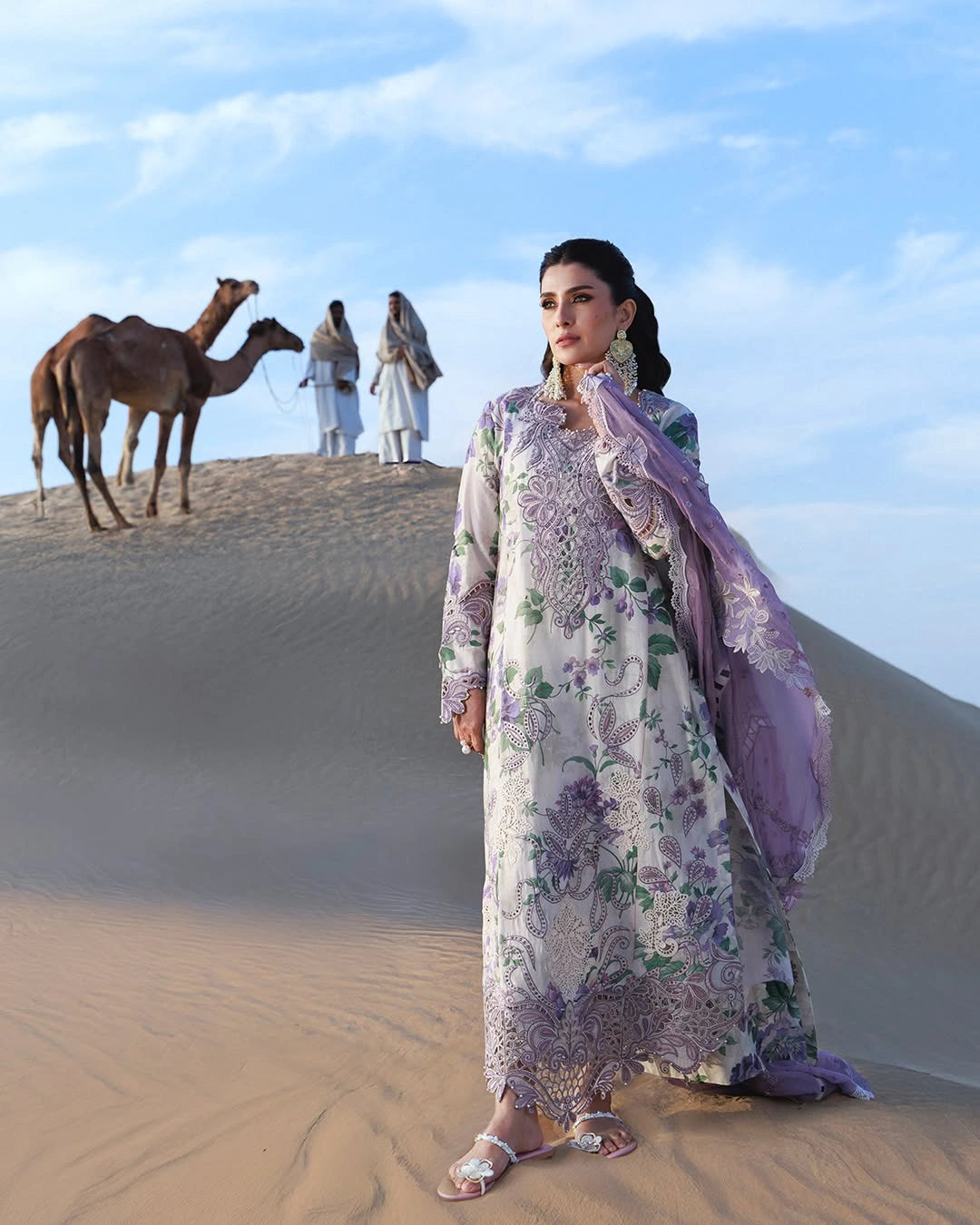 Nureh Aman – NE-03 | Printed & Embroidered Lawn 3-Piece Suit