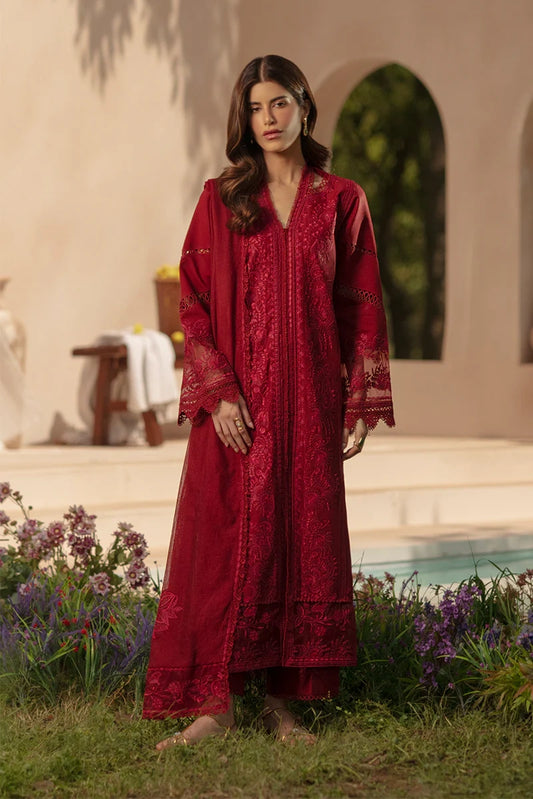Rang Rasiya- Embroidered Lawn 3PC Unstitched Suit with Net Dupatta (Nehal)