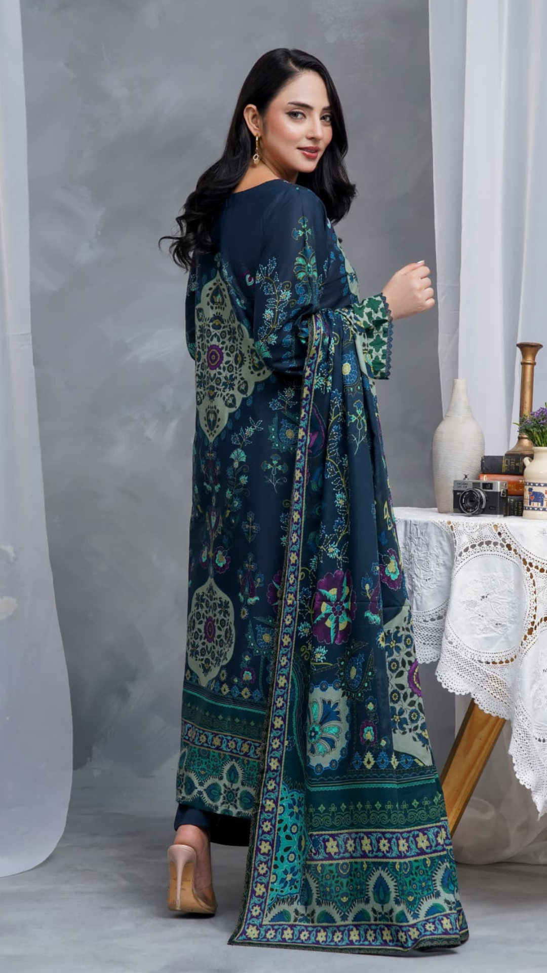 Hayat Summer Printed Kaftan Stitched 3 Piece Suit (01)