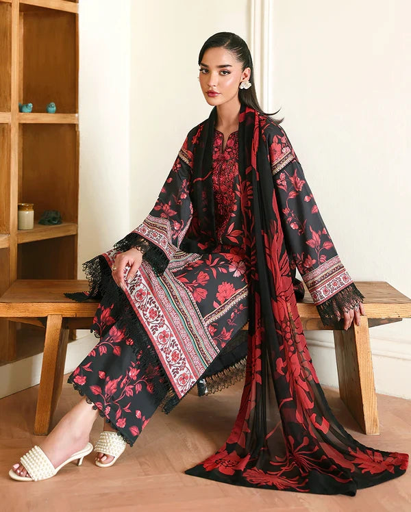 Roheenaz Éclat | Iris Garden | Unstitched 3 Piece Lawn Suit (Printed & Embroidered)