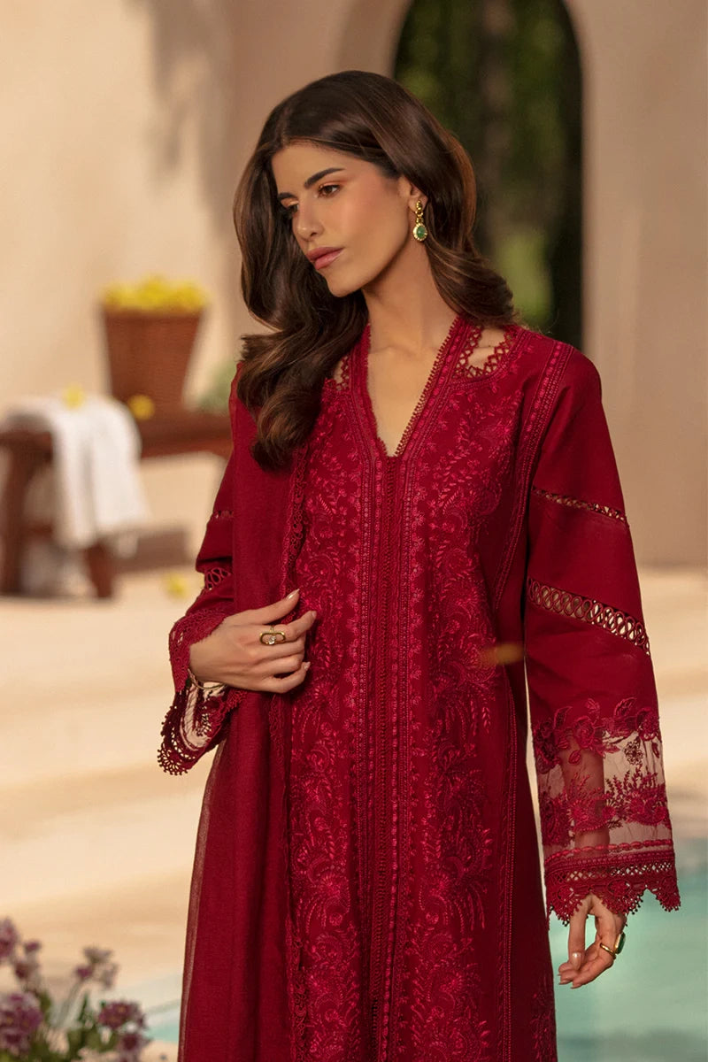 Rang Rasiya- Embroidered Lawn 3PC Unstitched Suit with Net Dupatta (Nehal)