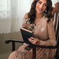 AZURE - EID ENSEMBLES unstitch chiffon 3 pc suite (Cosmic Blush)