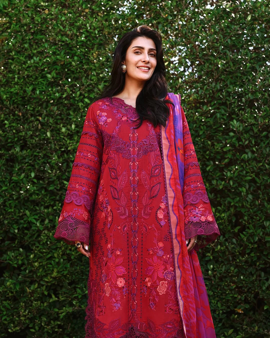 Mushq A Moi Luxury Lawn ’26 | Embroidered 3-Piece Unstitched Suit (Falling Petals)