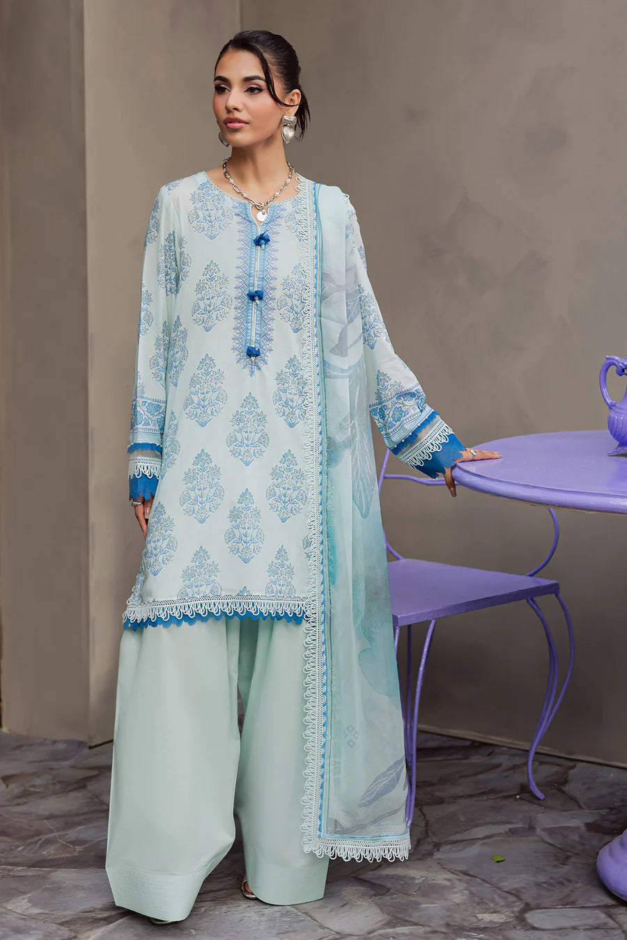 Signature Prints By Nurèh – Printed Lawn 3 Piece Unstitched Suit with Chiffon Dupatta (SP-158)