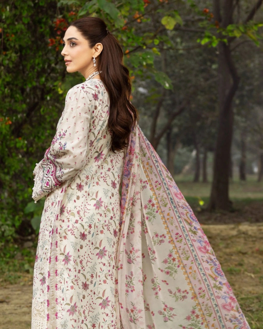ELAF PREMIUM - Chikankari - Prints Collection with Chiffon (unstitched)