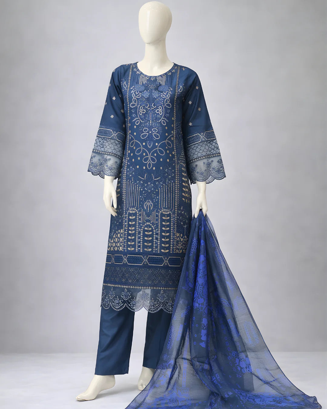 Pasand of Lahore 3-Piece Premium Viscose Suit – Peacock (PL-357)