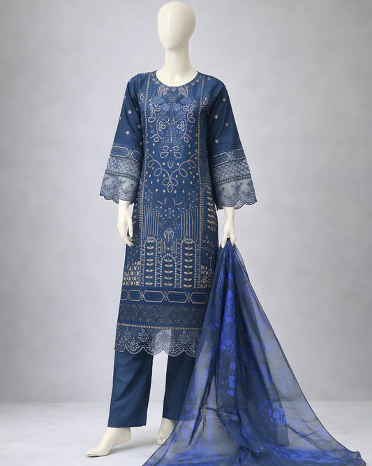 Pasand of Lahore 3-Piece Premium Viscose Suit – Peacock (PL-357)