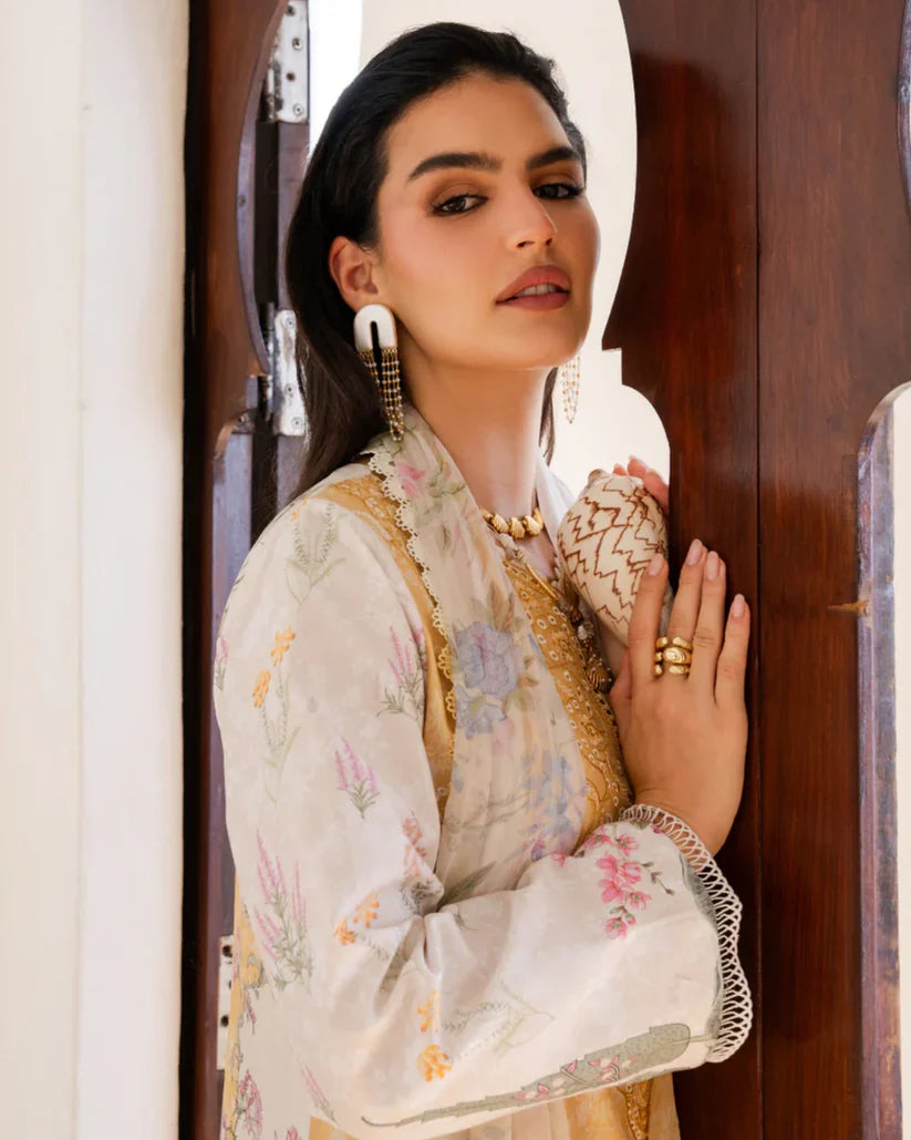 Aabyaan Shezlin Chikankari Lawn 2026 – Embroidered 3 Piece Suit (AZ-10)