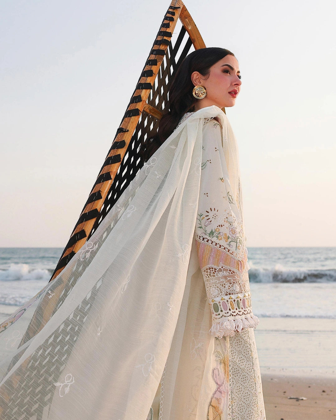 Qalamkar 3-Piece Chikankari Embroidered Luxury Lawn Suit (Unstitched) SA #10