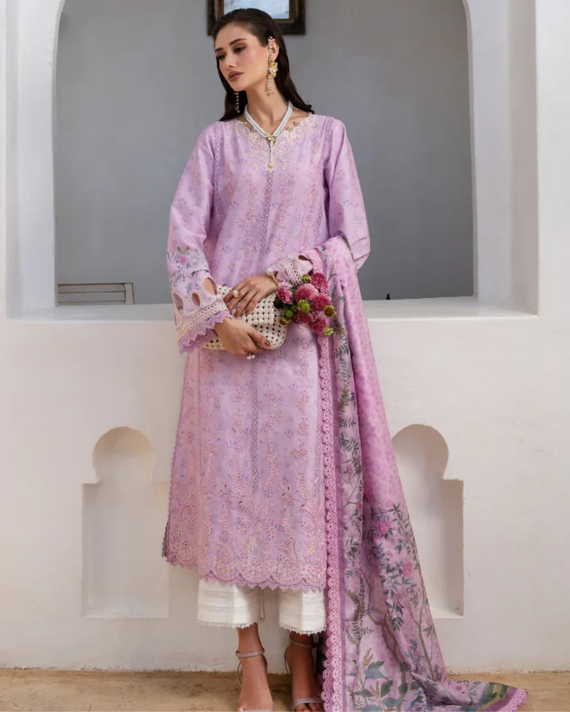 Aabyaan Shezlin Chikankari Lawn 2026 – Embroidered 3 Piece Suit (AZ-11)