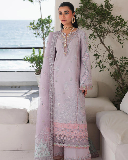 Qalamkar 3-Piece Chikankari Embroidered Luxury Lawn Suit (Unstitched) SA #11