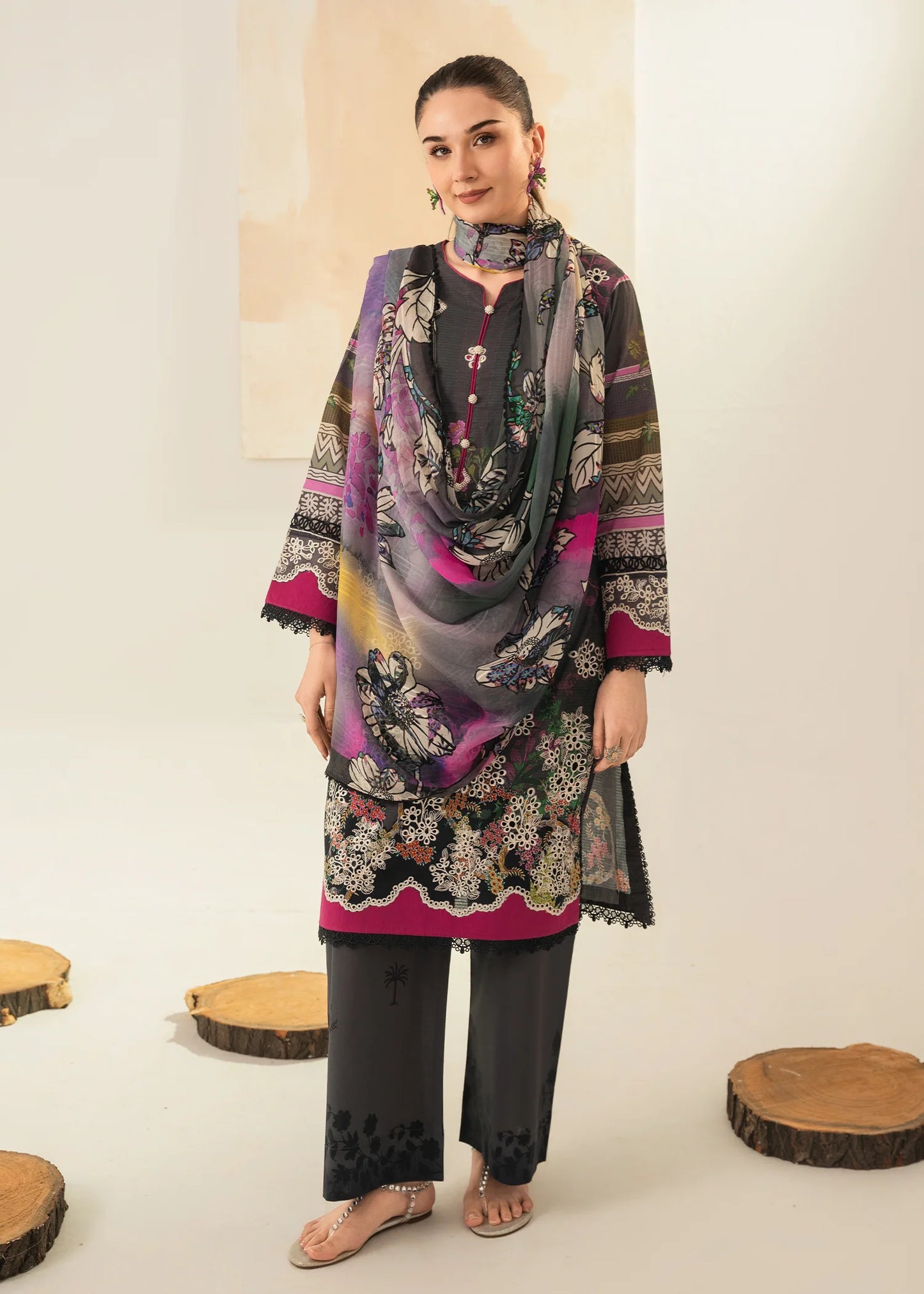 Amal Solace by Allys - Embroidered Chikankari 3 Piece Stitched Suit (DL – 06)