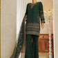 Shaadmaani By HZ 3 Piece Luxury Embroidered Formal Suit Green (HZK-214)