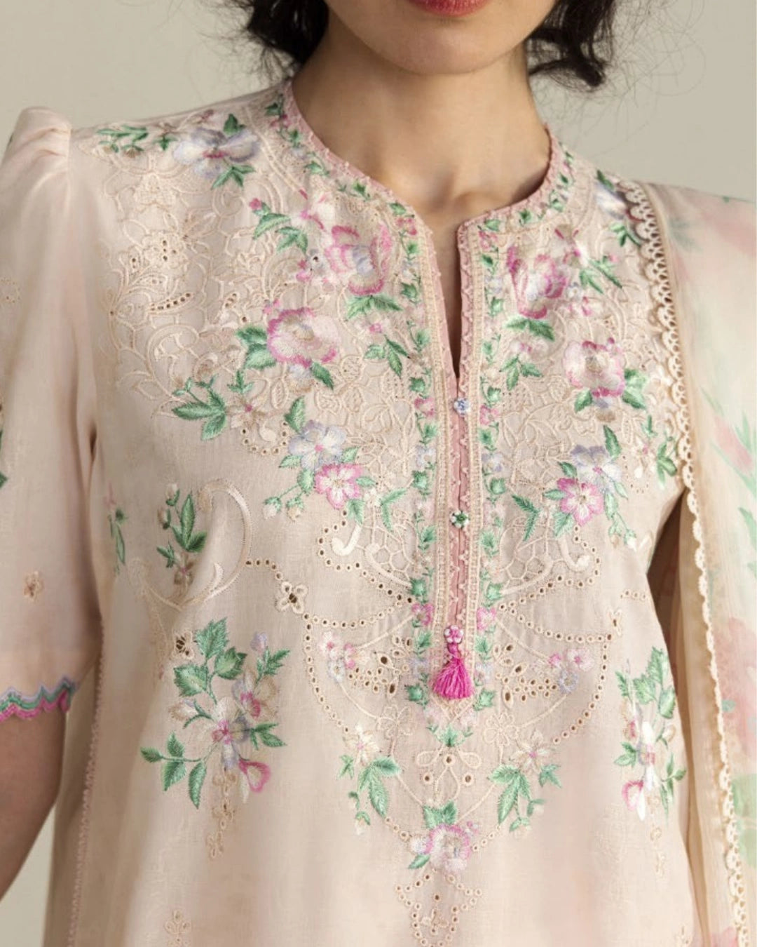 Coco By Zara Shahjahan Embroidered Lawn 3-Piece Unstitched Suit (Arlo-7B)