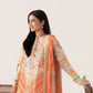 Roheenaz Rosette Whispering Wind 3-Piece Unstitched Lawn Suit | Printed Shirt with Embroidered Neckline & Chiffon Dupatta