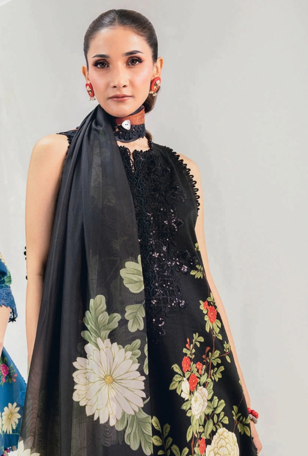 MariaB MBasics Printed & Embroidered Lawn Unstitched 3 Piece Suit (unstitched)